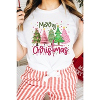 White Merry Christmas Holiday Vibe Graphic Crewneck T Shirt - 3XL thumbnail