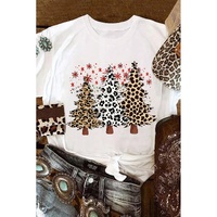 White Leopard Christmas Tree Graphic Crewneck Tee - 2XL thumbnail