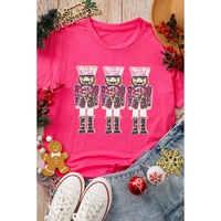 Rose Red Nutcracker Graphic Christmas Holiday T Shirt - S thumbnail