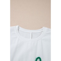 White Lucky Tinsel Graphic St Patrick Fashion Tee - L thumbnail