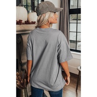 Medium Grey Stars Leopard Graphic Distressed Tee - L thumbnail