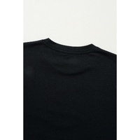 Black Rhinestone Christmas Tree Round Neck Graphic Tee - M thumbnail
