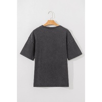 Medium Grey Vintage Cheetah Printed Mineral Wash Graphic Tee - L thumbnail