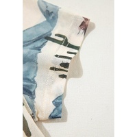 Beige Western Fashion Mustang River Printed Mesh T Shirt - L thumbnail