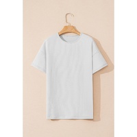 Light Grey Textured Loose T Shirt - L thumbnail
