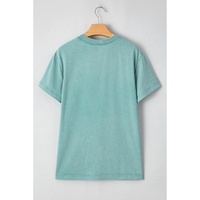 Sea Green MAMA Printed Mineral Wash Crewneck T Shirt - L thumbnail