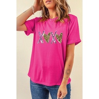 Rose Red Heart XOXO Graphic Crewneck Valentines T Shirt - L thumbnail