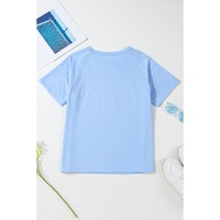 Beau Blue Striped Patch Front Casual Tee - 2XL thumbnail