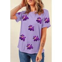 Wisteria Sequin Balloon Puppy Graphic Mardi Gras Tee - L thumbnail
