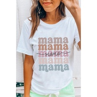 White mama Lettering Printed Crew Neck Tee - M thumbnail