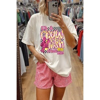 White Crawfish Checkered Pattern Graphic Tee - M thumbnail