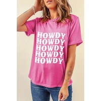 Sachet Pink HOWDY Graphic Western Crew Neck Tee - 2XL thumbnail
