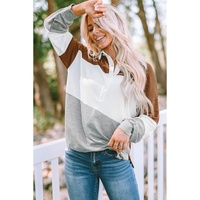 Azura Exchange Colorblock Pullover Sweatshirt with Turn-down Collar - L thumbnail