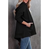 Azura Exchange Batwing Sleeve Hoodie with Pocketed Henley - S thumbnail