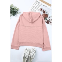 Azura Exchange Button Solid Patchwork Trim Hoodie - XL thumbnail