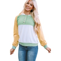Azura Exchange Button Accent Colorblock Hoodie - M thumbnail