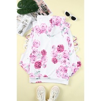 Azura Exchange Floral Print Cold Shoulder Hoodie - S thumbnail