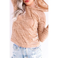 Azura Exchange Khaki Drawstring Hoodie with Kangaroo Pocket - S thumbnail