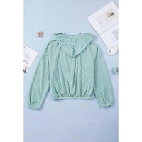 Azura Exchange Loose Fit Ribbed V Neck Hoodie - L thumbnail