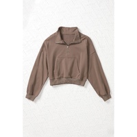 Azura Exchange Zipped Cropped Sweatshirt with Pocket - XL thumbnail