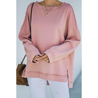 Azura Exchange Frayed Trim Side Slit Sweatshirt - S thumbnail