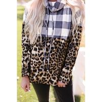 Azura Exchange Patchwork Cowl Neck Sweatshirt - M thumbnail