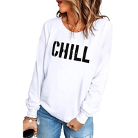 Azura Exchange CHILL Letters Pattern Sweatshirt with Contrast Trim - S thumbnail