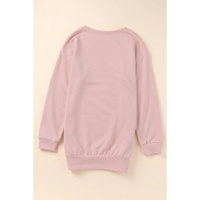 Azura Exchange Slit Buttons Crew Neck Sweatshirt - L thumbnail