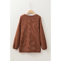 Chestnut Ribbed Corduroy Oversized Sweatshirt - 2XL thumbnail