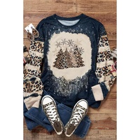 Azura Exchange Leopard Color Block Pullover Sweatshirt - M thumbnail