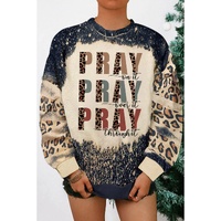 Azura Exchange Leopard Bleached Color Block Sweatshirt - L thumbnail