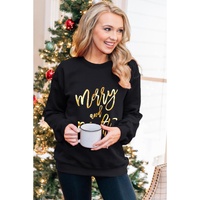 Azura Exchange Merry & Bright Print Sweatshirt - S thumbnail