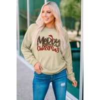 Azura Exchange Merry Christmas Hat Leopard Print Sweatshirt - XL thumbnail