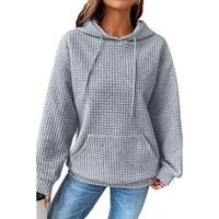 Azura Exchange Lattice Textured Kangaroo Pocket Hoodie - L thumbnail