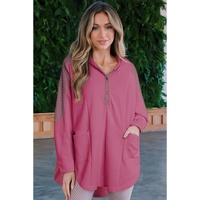 Azura Exchange Oversized Patchwork Henley Hoodie - M thumbnail