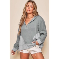 Azura Exchange Contrast Patchwork Pullover Hoodie - L thumbnail