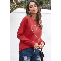 Azura Exchange Heart Shaped Long Sleeve Sweatshirt - S thumbnail