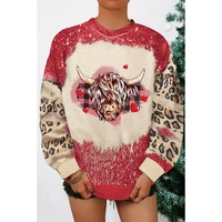 Azura Exchange Heifer Graphic Print Leopard Bleached Sweatshirt - L thumbnail