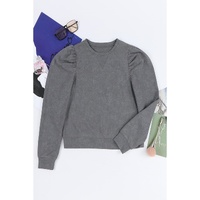 Azura Exchange Vintage Washed Puff Sleeve Sweatshirt - L thumbnail