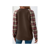 Azura Exchange Plaid Raglan Sleeve Sweatshirt - S thumbnail