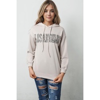 Azura Exchange Leopard Letter Graphic Hooded Sweatshirt - XL thumbnail