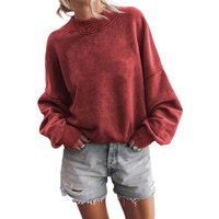 Red Dahlia Drop Shoulder Crew Neck Pullover Sweatshirt - 2XL thumbnail