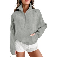 Azura Exchange Stand Collar Ribbed Sleeve Sweatshirt - L thumbnail