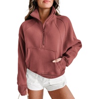 Azura Exchange Stand Collar Ribbed Sleeve Sweatshirt - S thumbnail