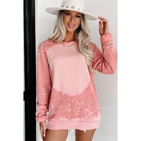 Azura Exchange Bleached Round Neck Pullover Sweatshirt - M thumbnail