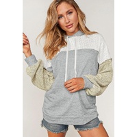 Azura Exchange Colorblock Patchwork Pullover Hoodie - M thumbnail