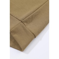 Brown Colorblock Patchwork Pullover Hoodie - L thumbnail
