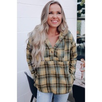 Azura Exchange Button Neck Pocketed Pullover Hoodie - M thumbnail