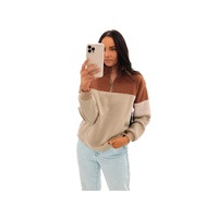 Azura Exchange Color Block Zip Mock Neck Pocketed Sweatshirt - XL thumbnail