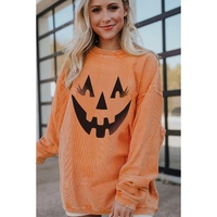 Azura Exchange Pumpkin Smile Face Graphic Sweatshirt - L thumbnail
